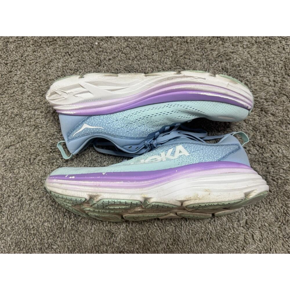 HOKA ONE ONE Bondi 8 Running Shoes Chalk Violet Pastel Lilac Sneaker Sz 8 Wide - Picture 8 of 11